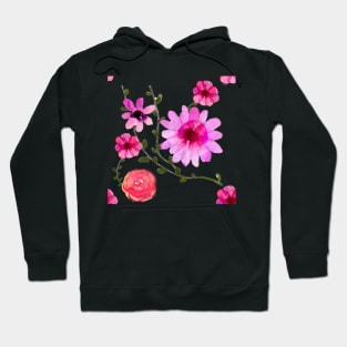 Vintage watercolor floral pink Hoodie